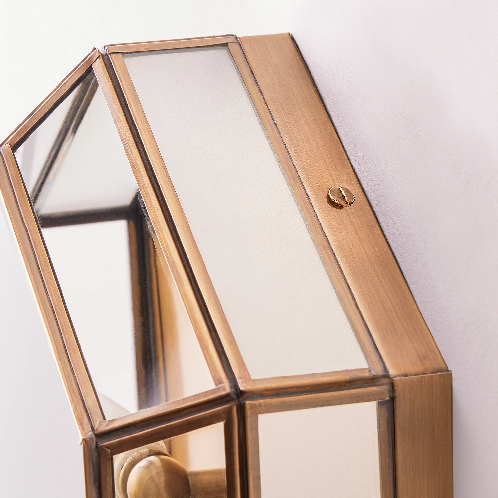 Vendome IP44 flush ceiling light in brass and frosted glass - Image 3