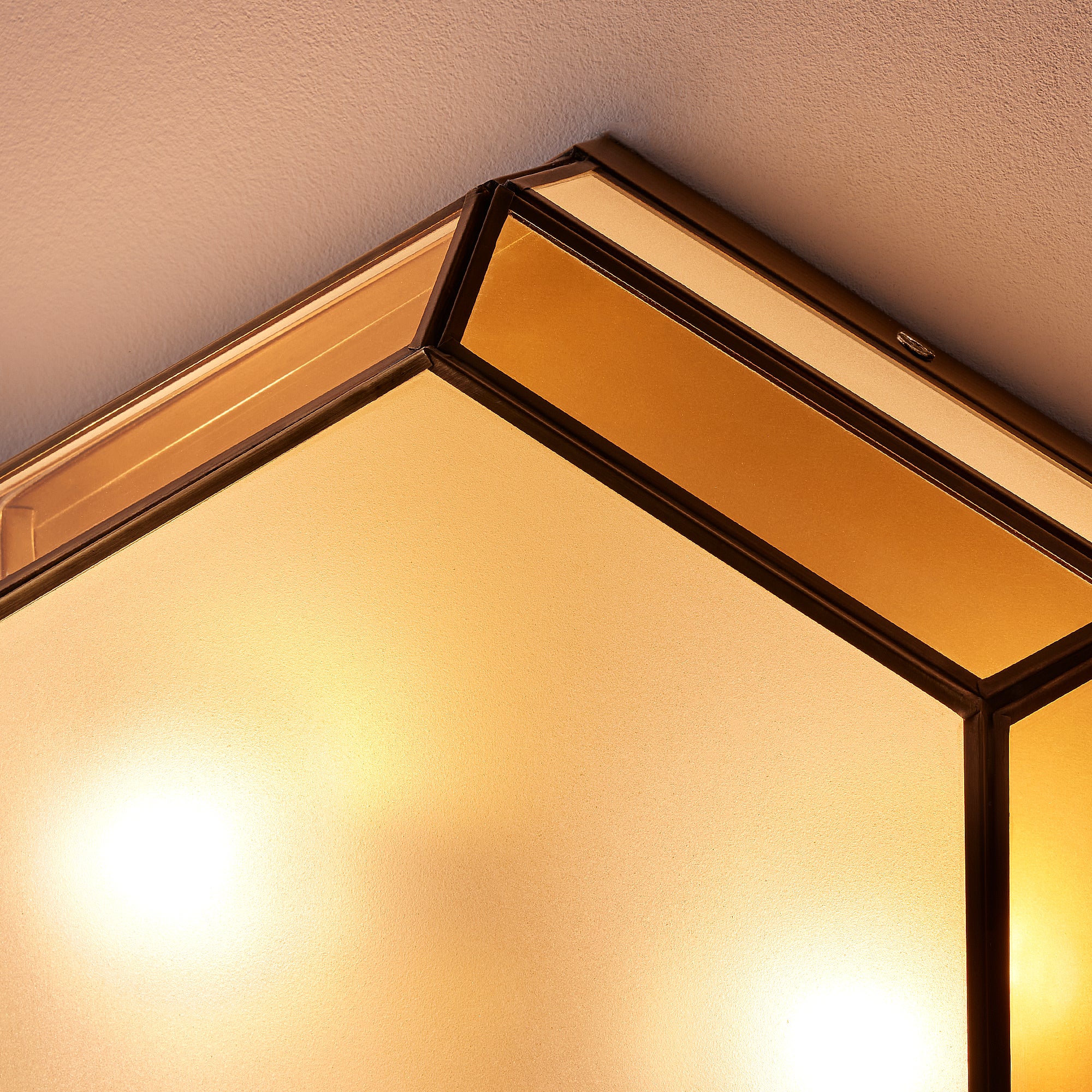 Vendome IP44 flush ceiling light in brass and frosted glass - Image 5