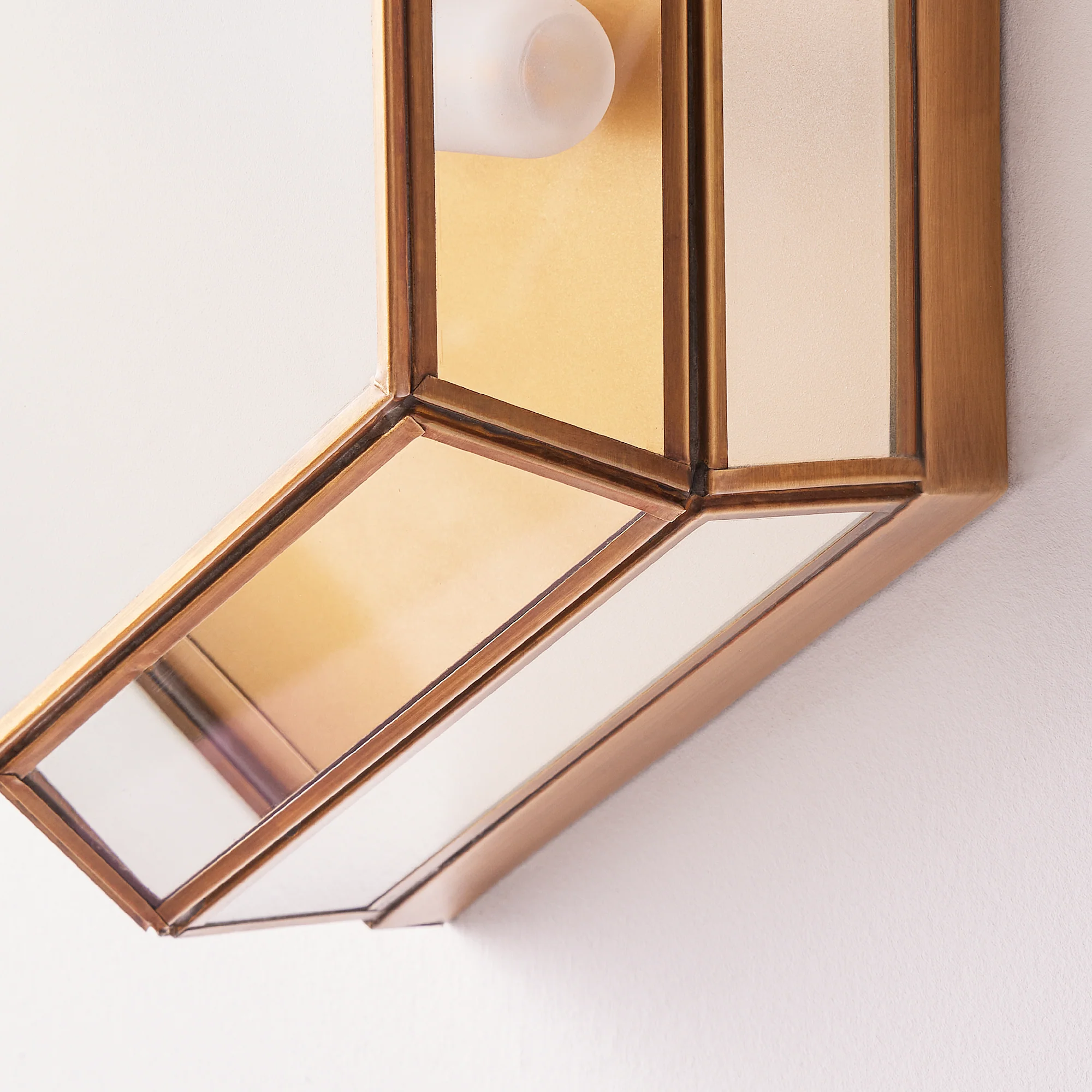 Vendome IP44 flush ceiling light in brass and frosted glass - Image 8