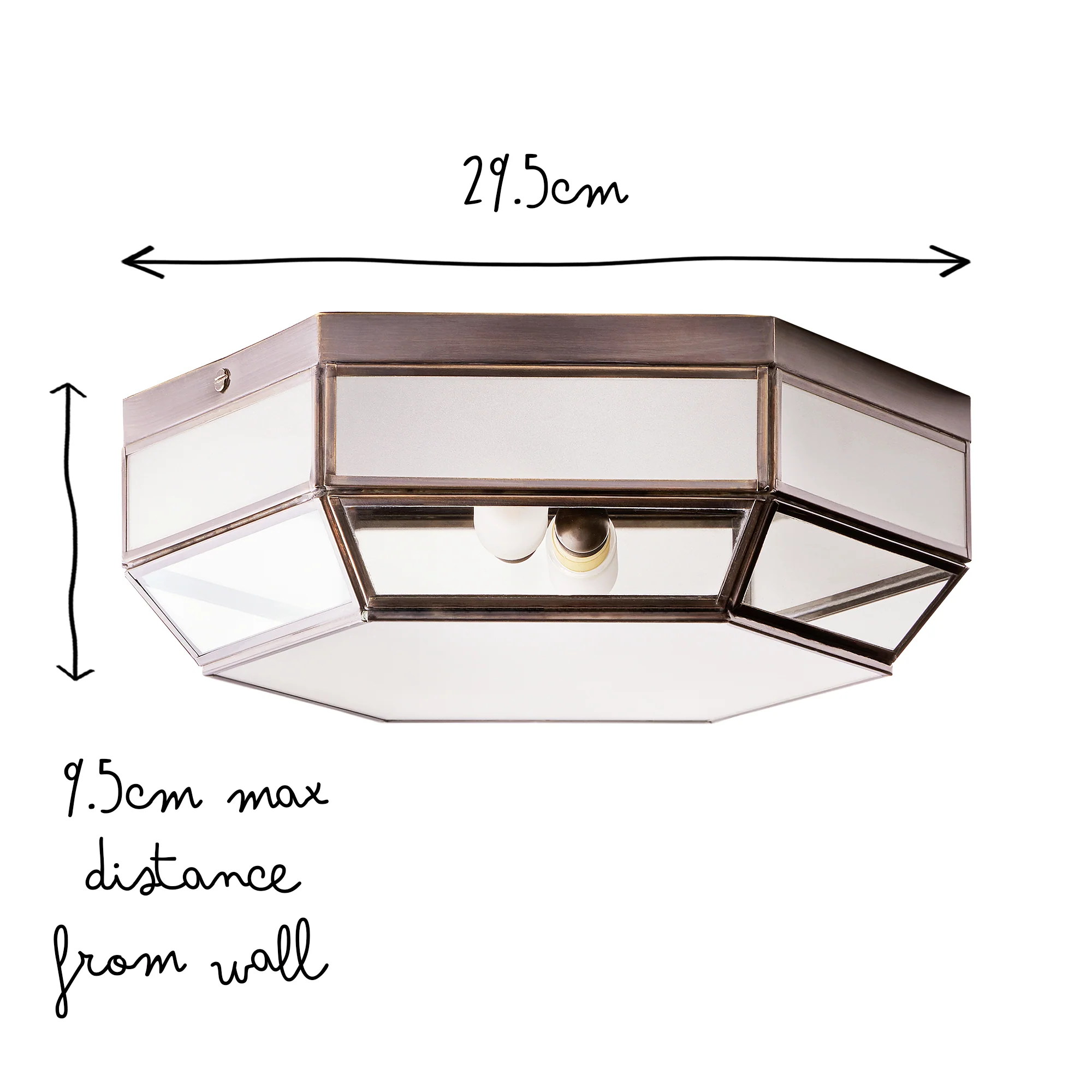 Vendome IP44 flush ceiling light in bronze and frosted glass - Image 10