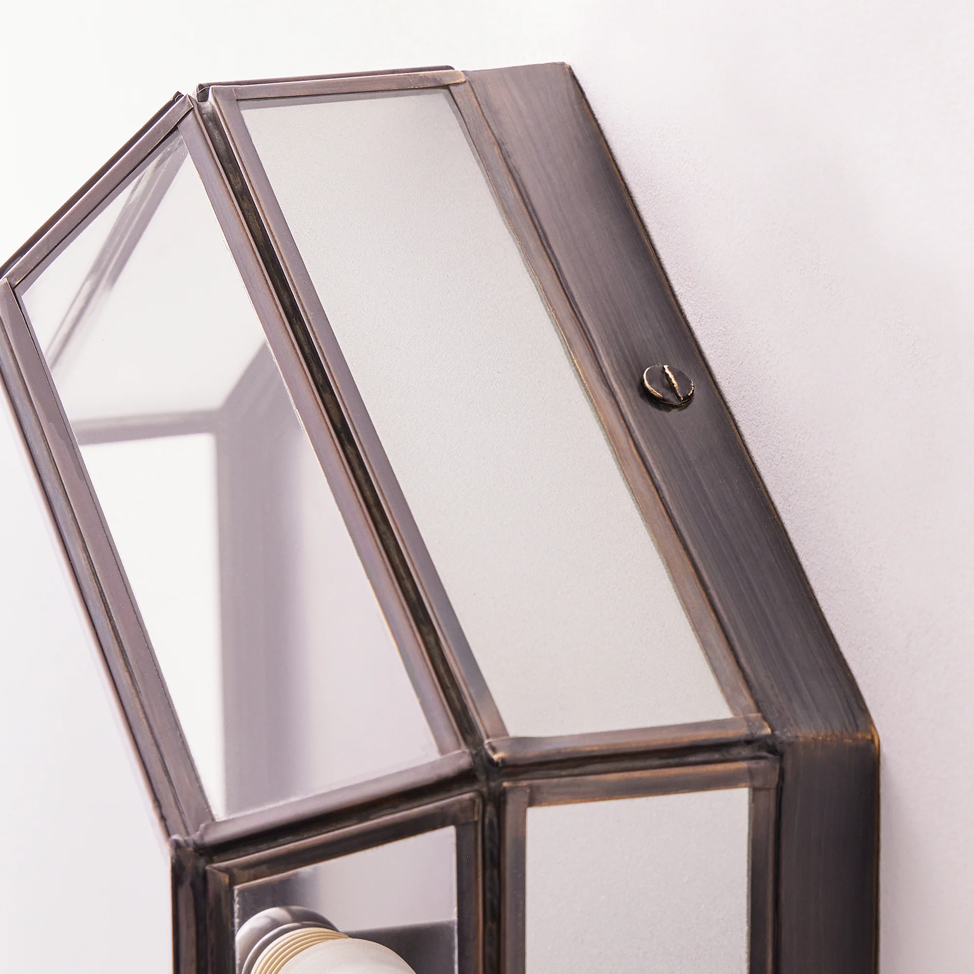 Vendome IP44 flush ceiling light in bronze and frosted glass - Image 3