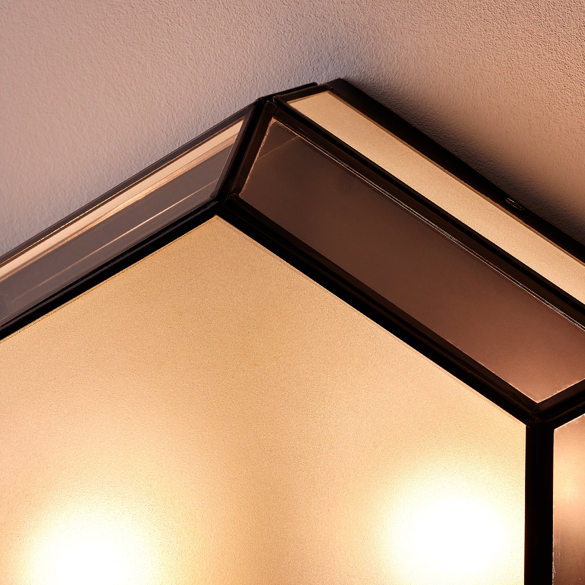 Vendome IP44 flush ceiling light in bronze and frosted glass - Image 5