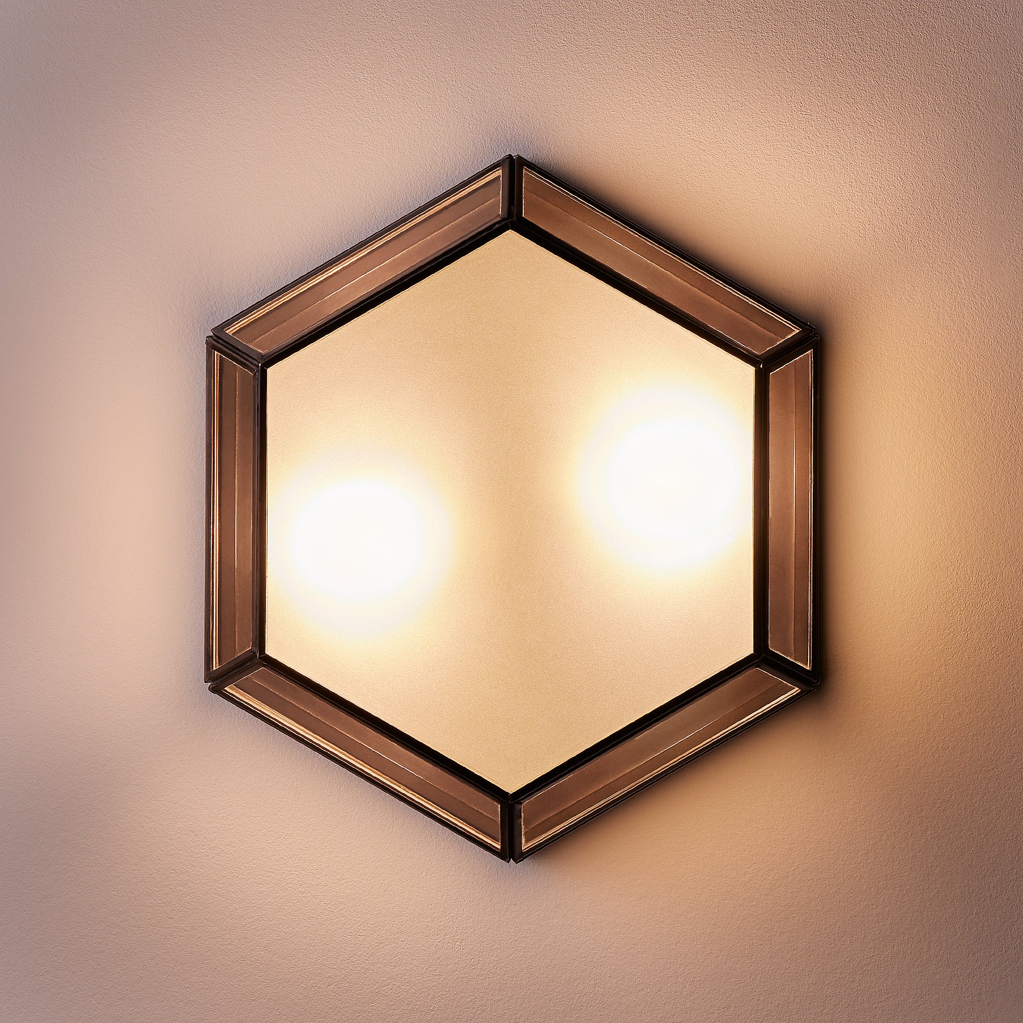 Vendome IP44 flush ceiling light in bronze and frosted glass - Image 7