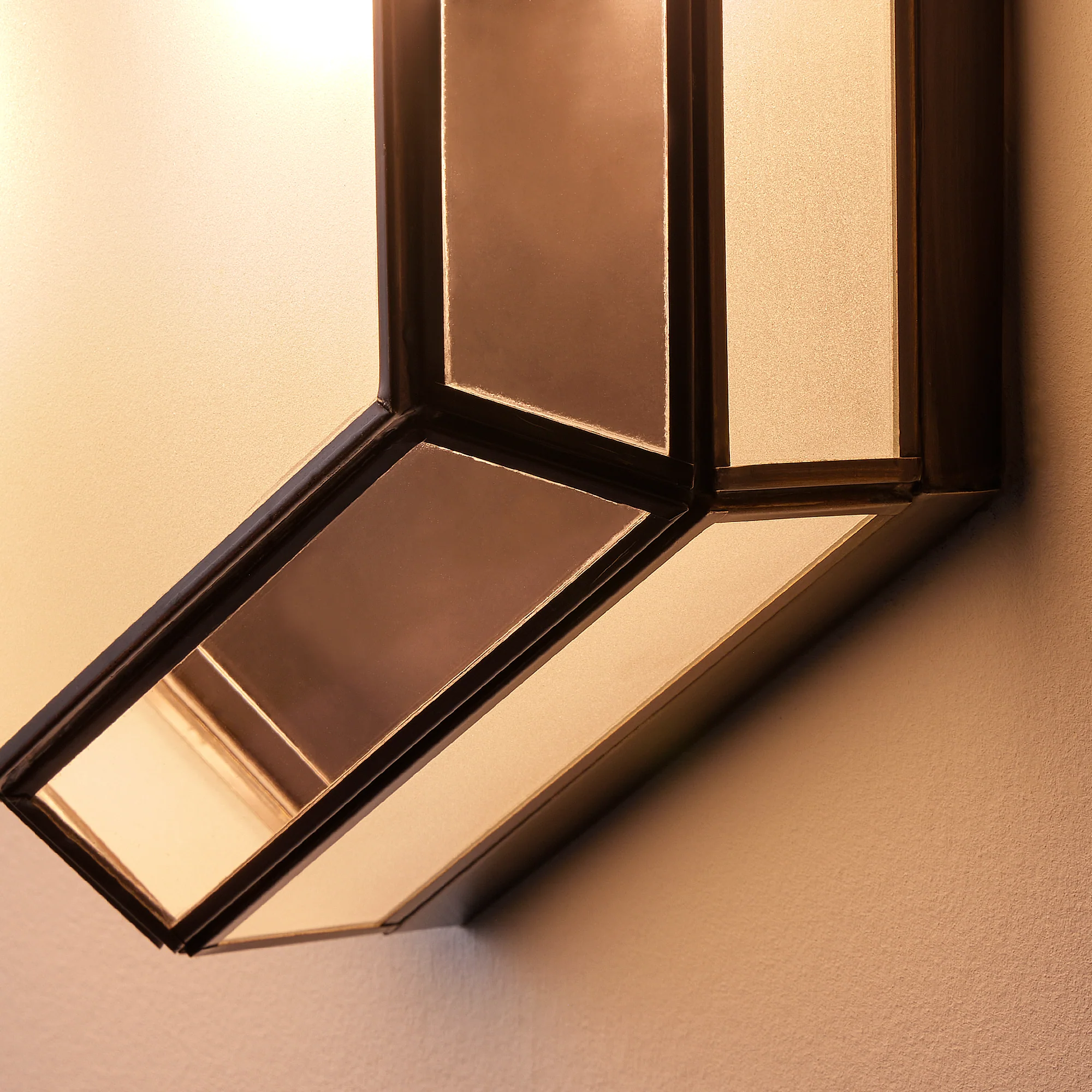 Vendome IP44 flush ceiling light in bronze and frosted glass - Image 9