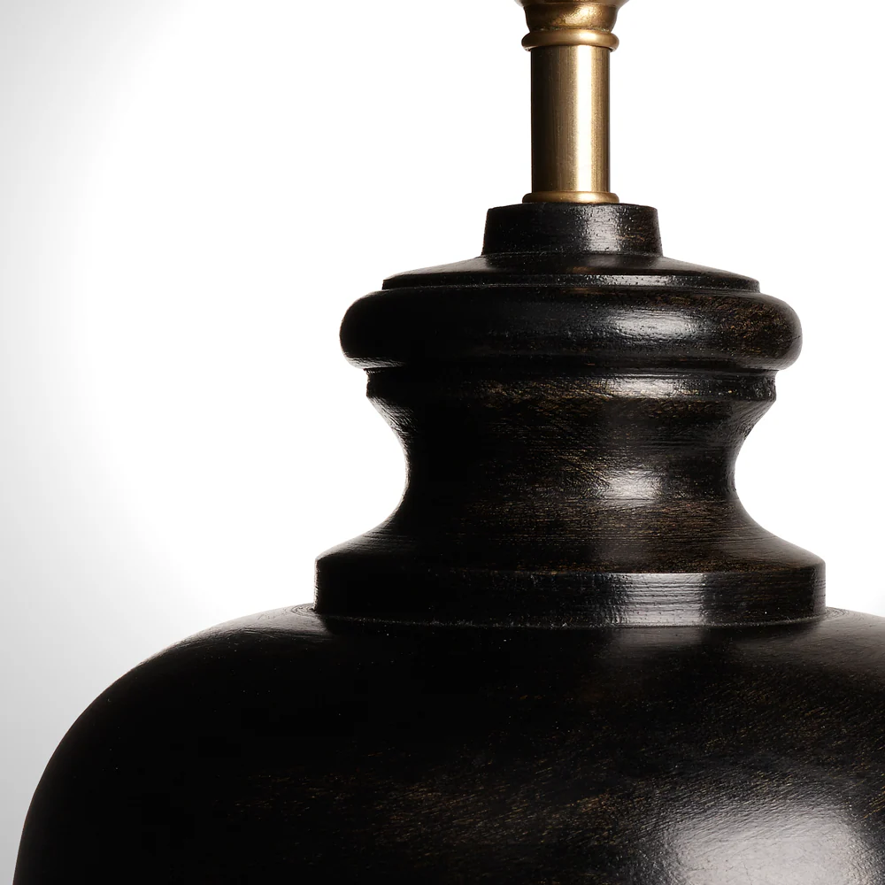 Venus table lamp in wood with a silvery black finish - Image 4