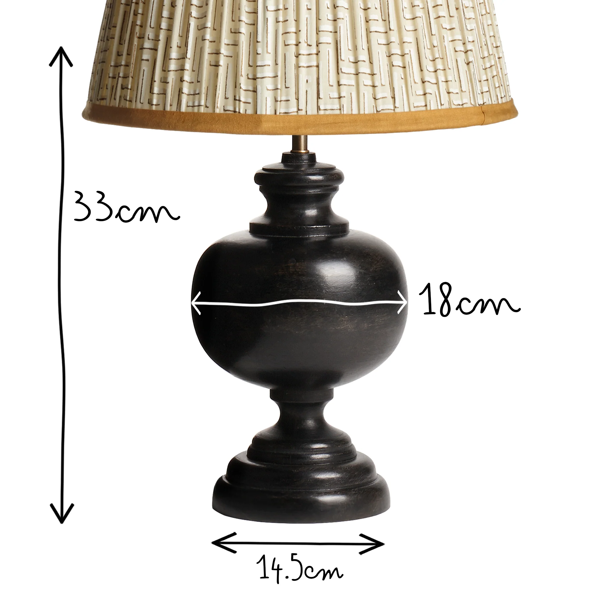 Venus table lamp in wood with a silvery black finish - Image 5