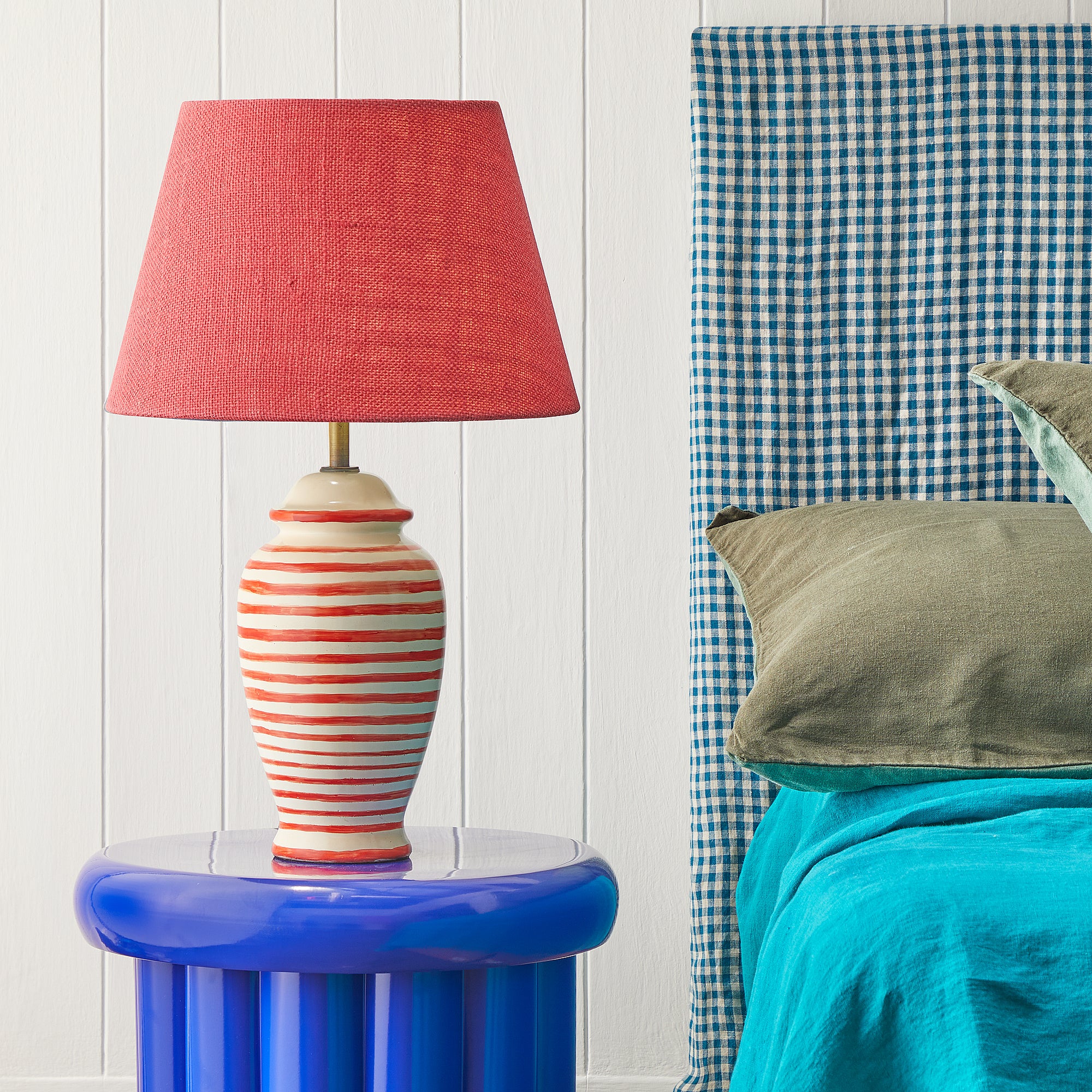 Waldo bedside lamp with vermillion stripes - Image 7