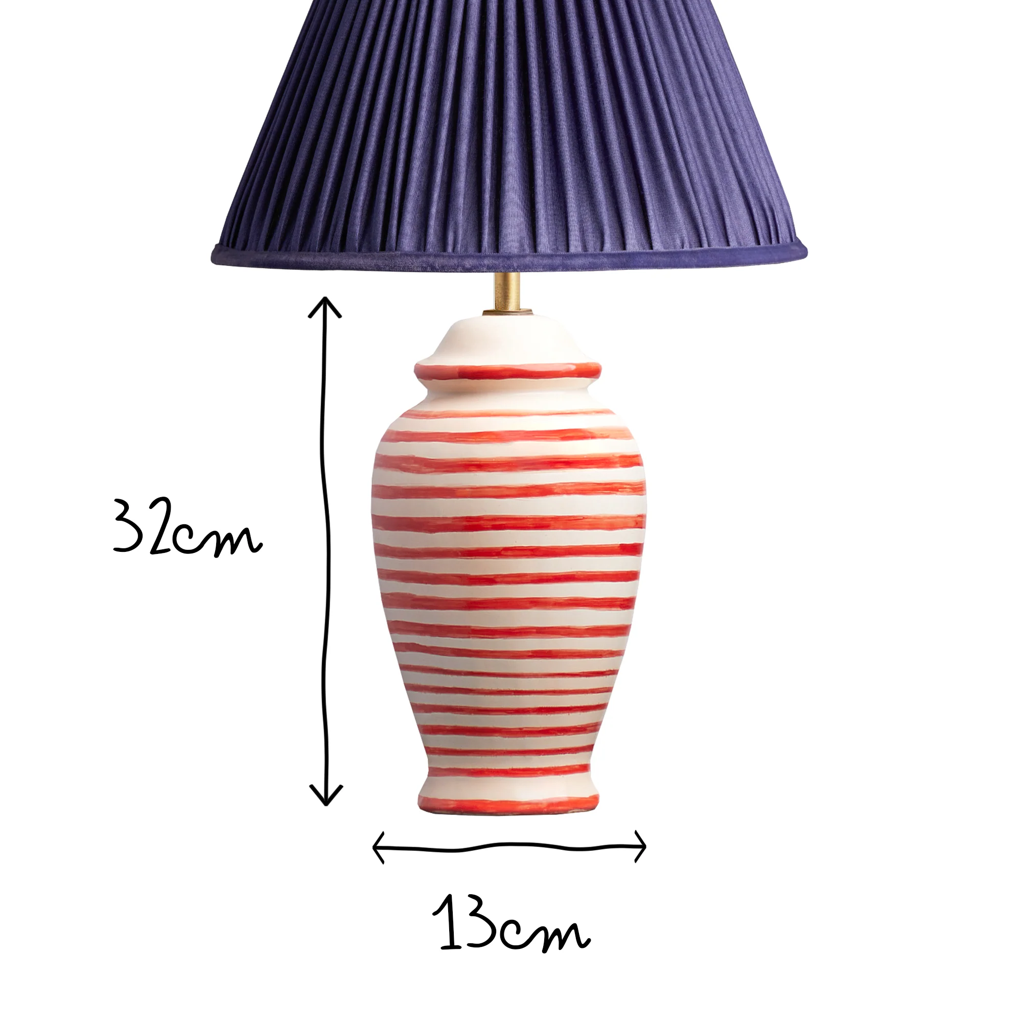 Waldo bedside lamp with vermillion stripes - Image 9