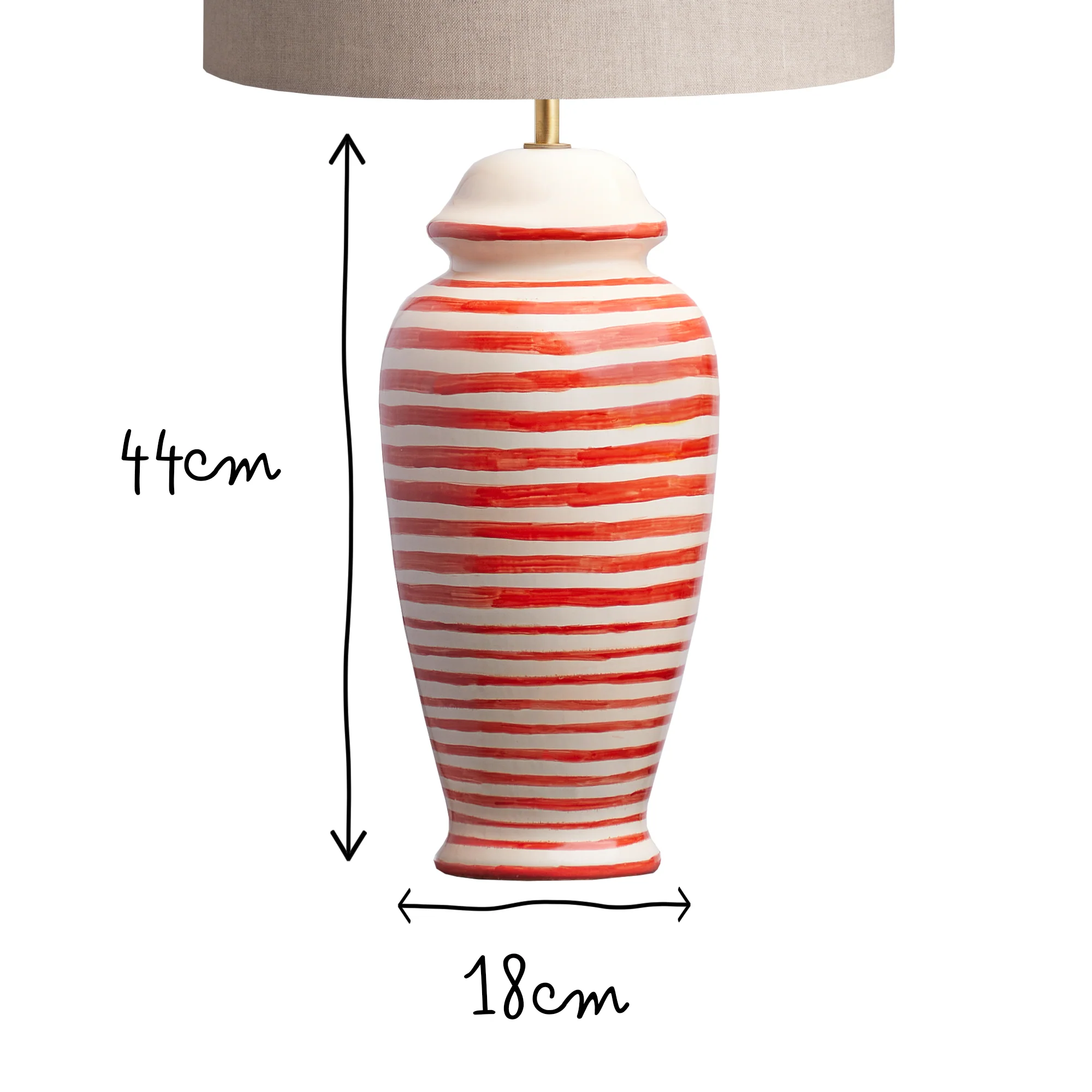 Waldo table lamp with vermillion stripes - Image 9