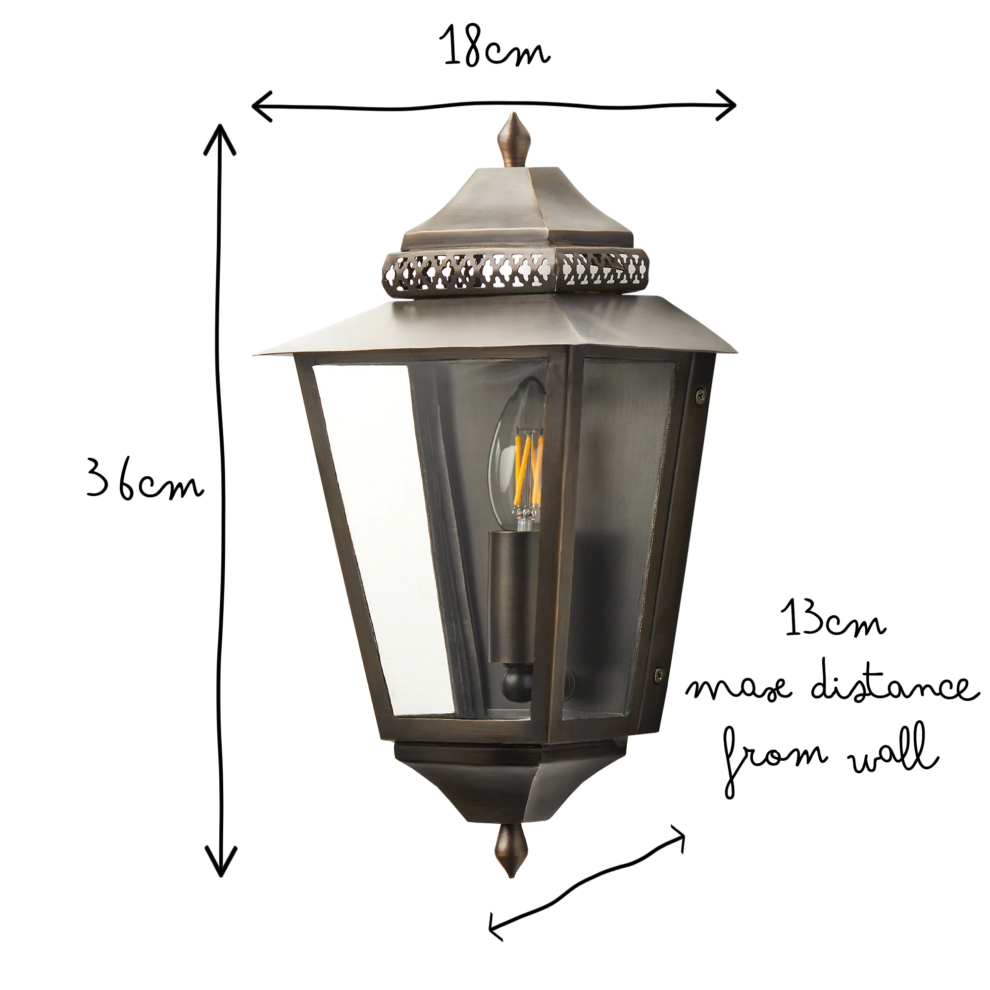 Westport IP44 exterior wall light in bronze - Image 10