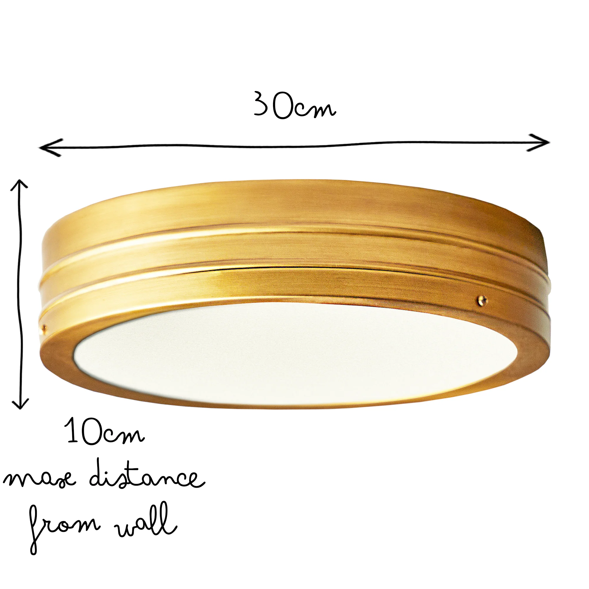 Wisteria IP44 flush ceiling light in antique brass and frosted glass - Image 10