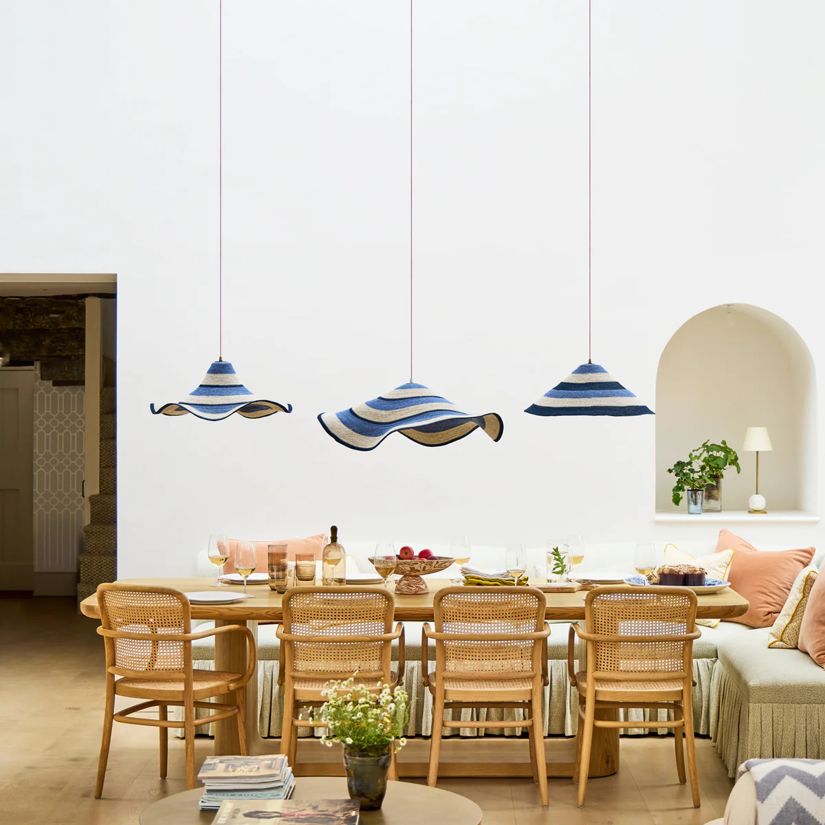 Wonky basket pendant shade in beachfront - Image 3