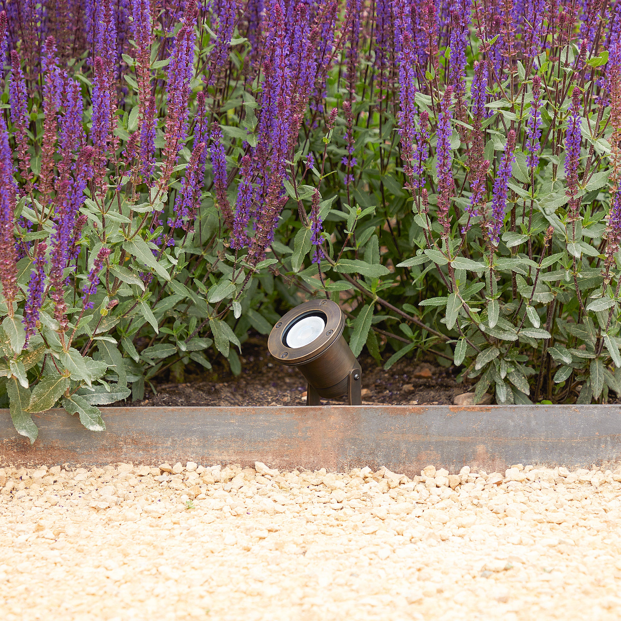 Zennor ip65 garden spotlight on adjustable bracket in bronze - Image 2