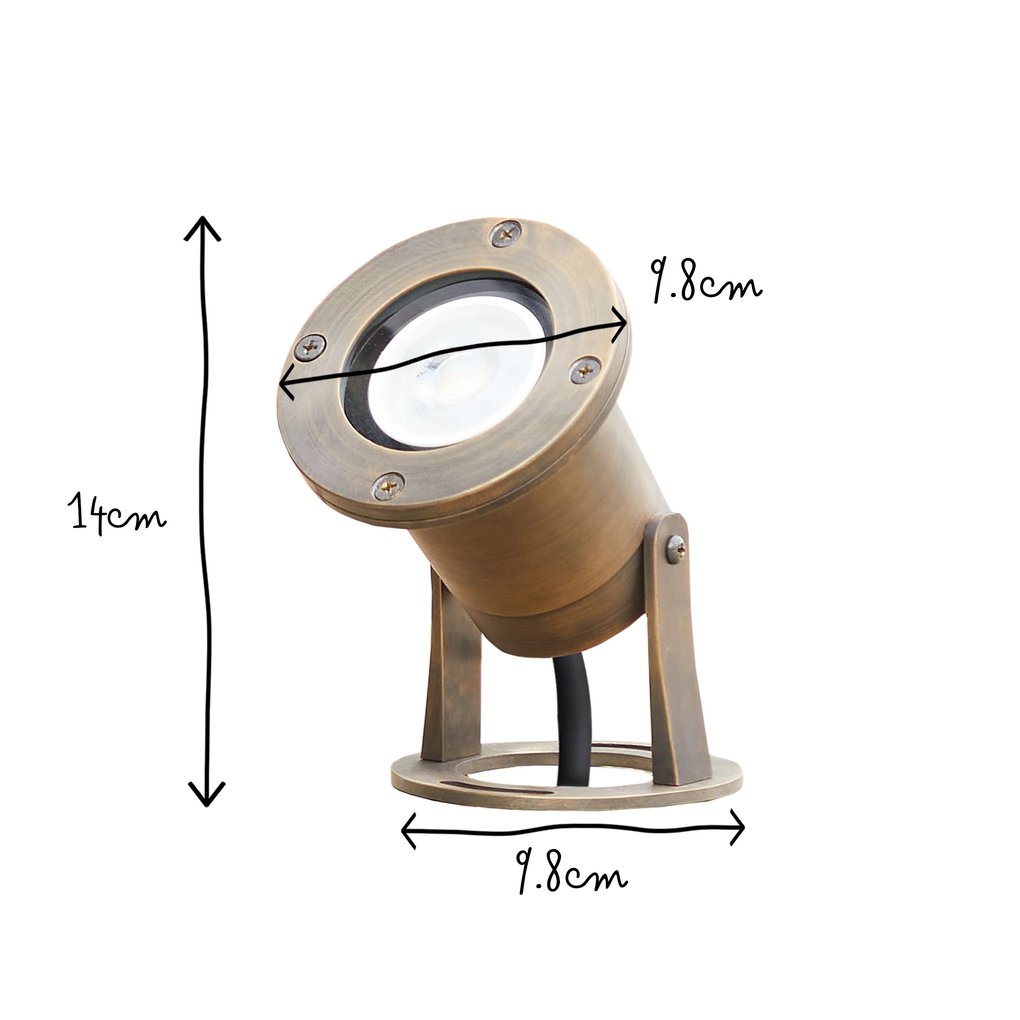 Zennor ip65 garden spotlight on adjustable bracket in bronze - Image 9