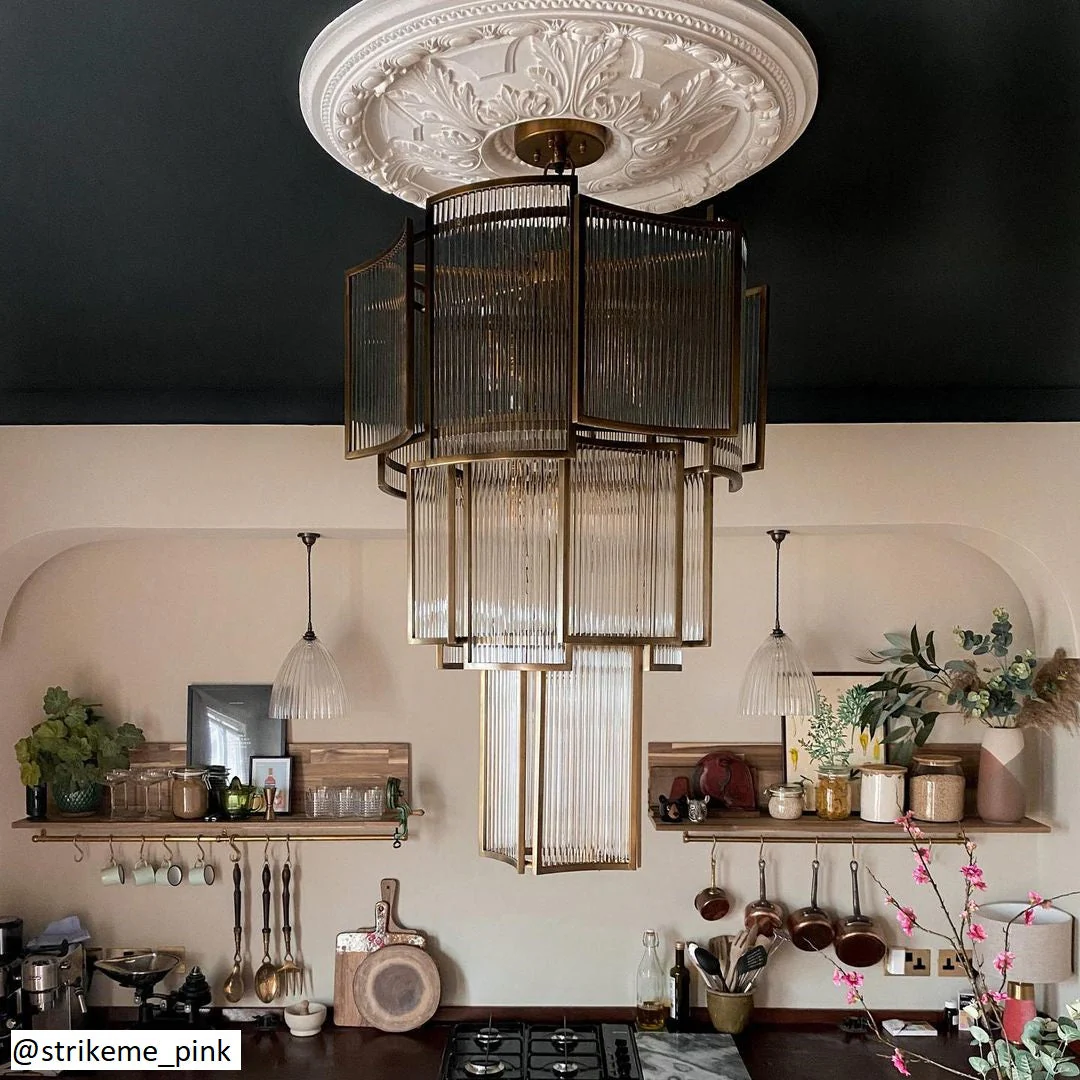 Zeus Chandelier in brass with glass rods - Image 8
