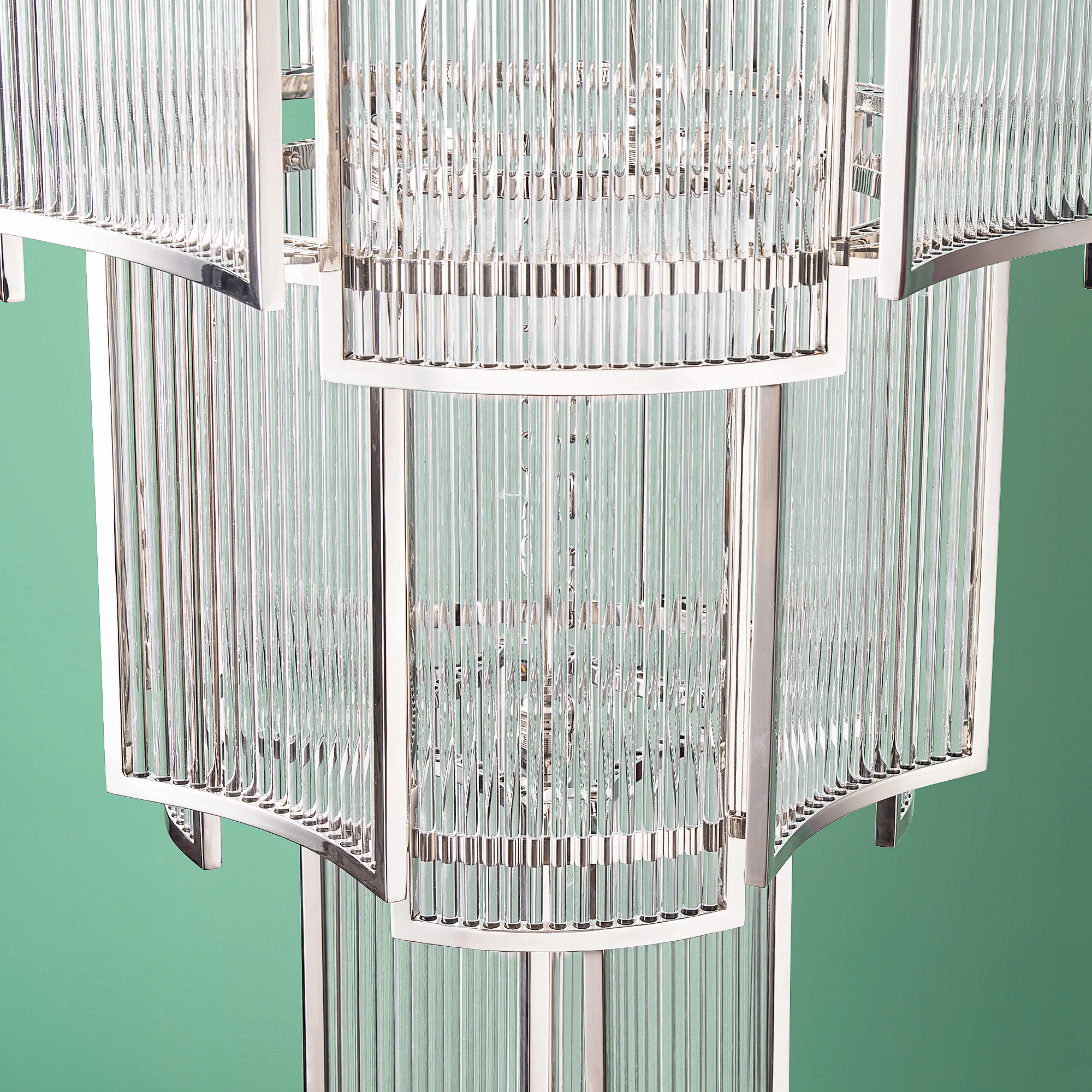 Zeus Chandelier in nickel with glass rods - Image 12