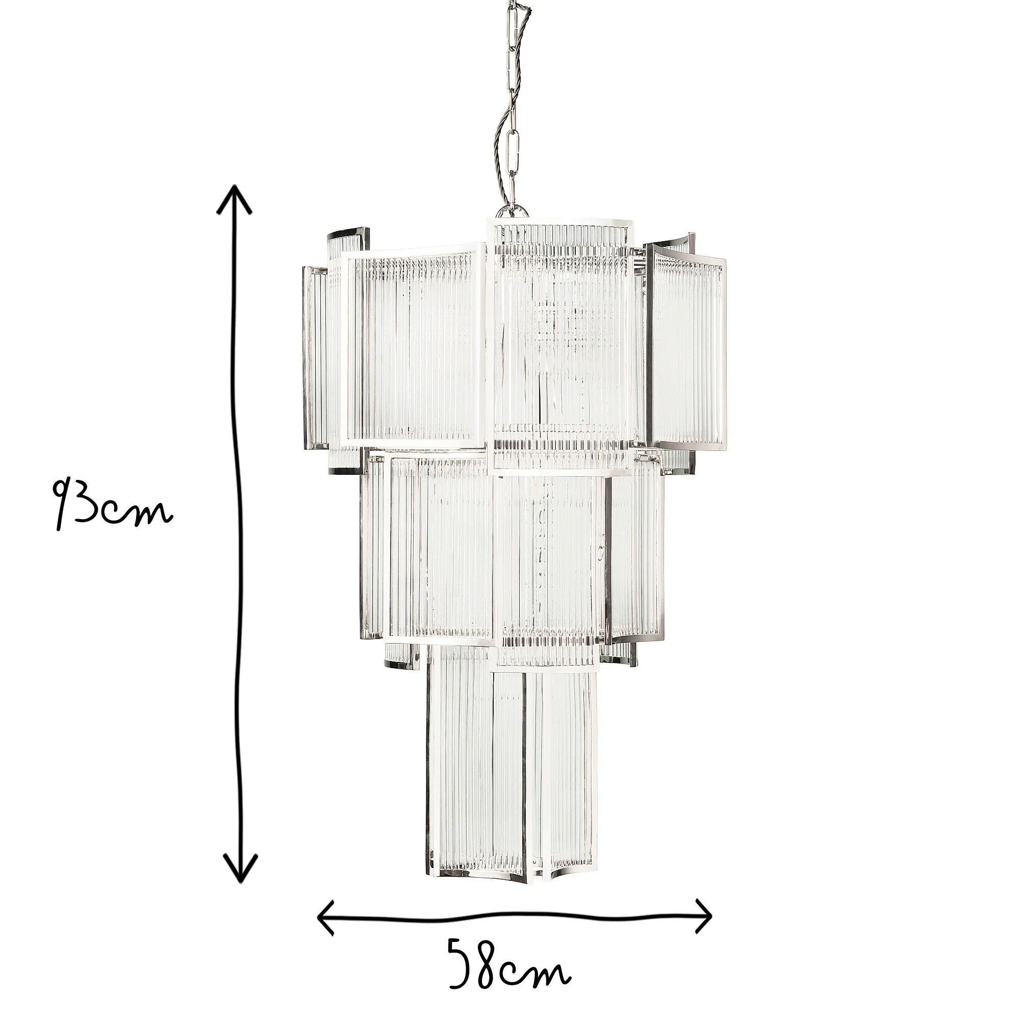 Zeus Chandelier in nickel with glass rods - Image 14