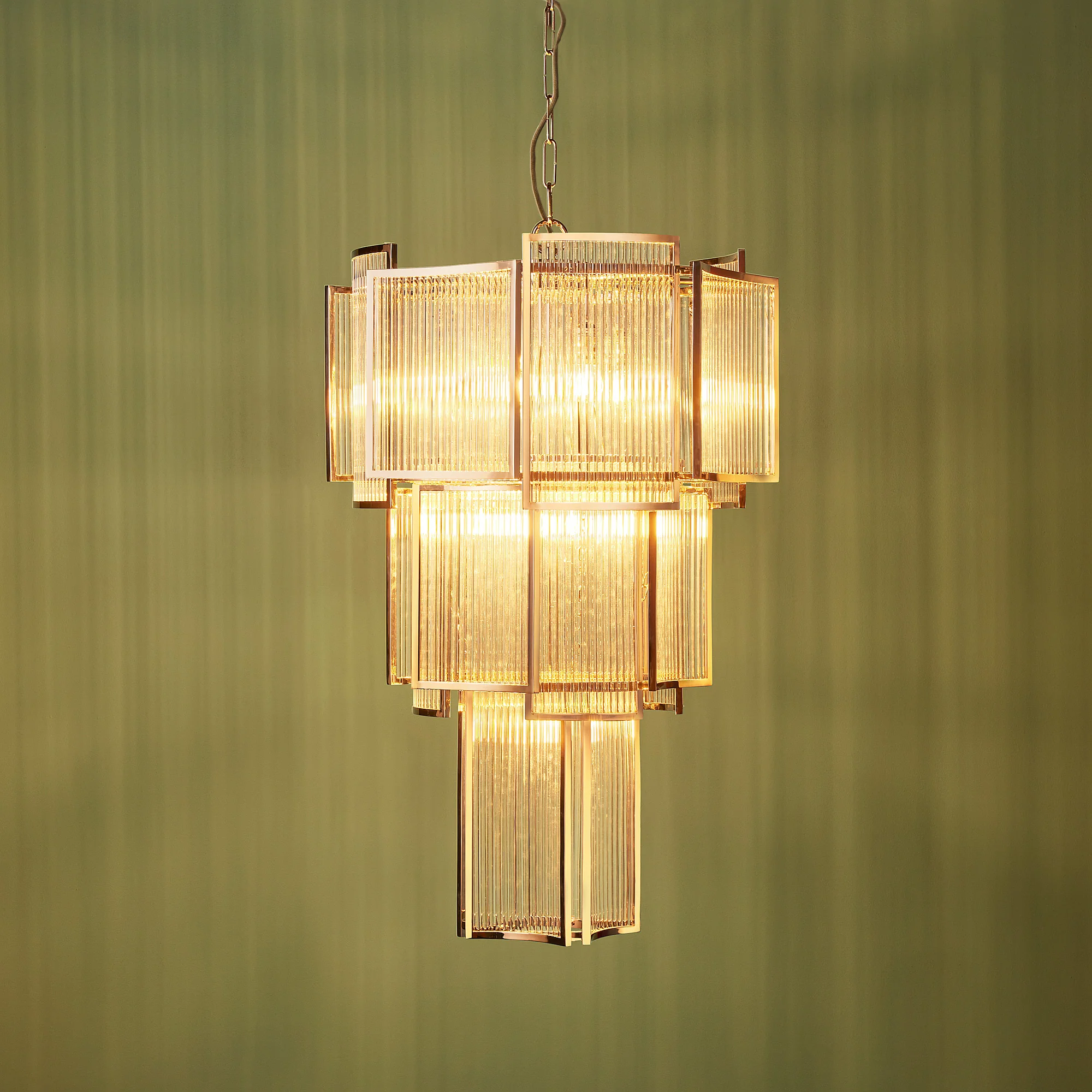 Zeus Chandelier in nickel with glass rods - Image 2