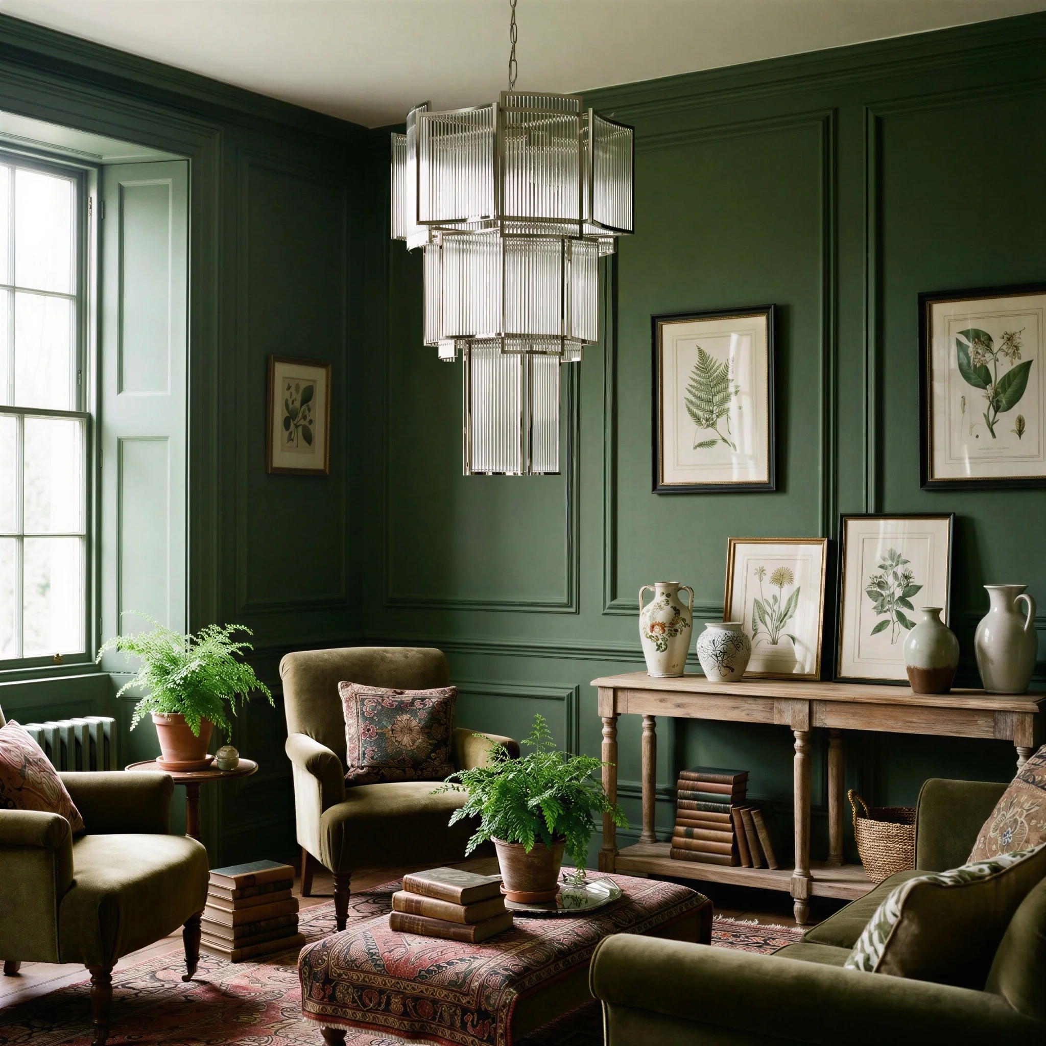 Zeus Chandelier in nickel with glass rods - Image 9