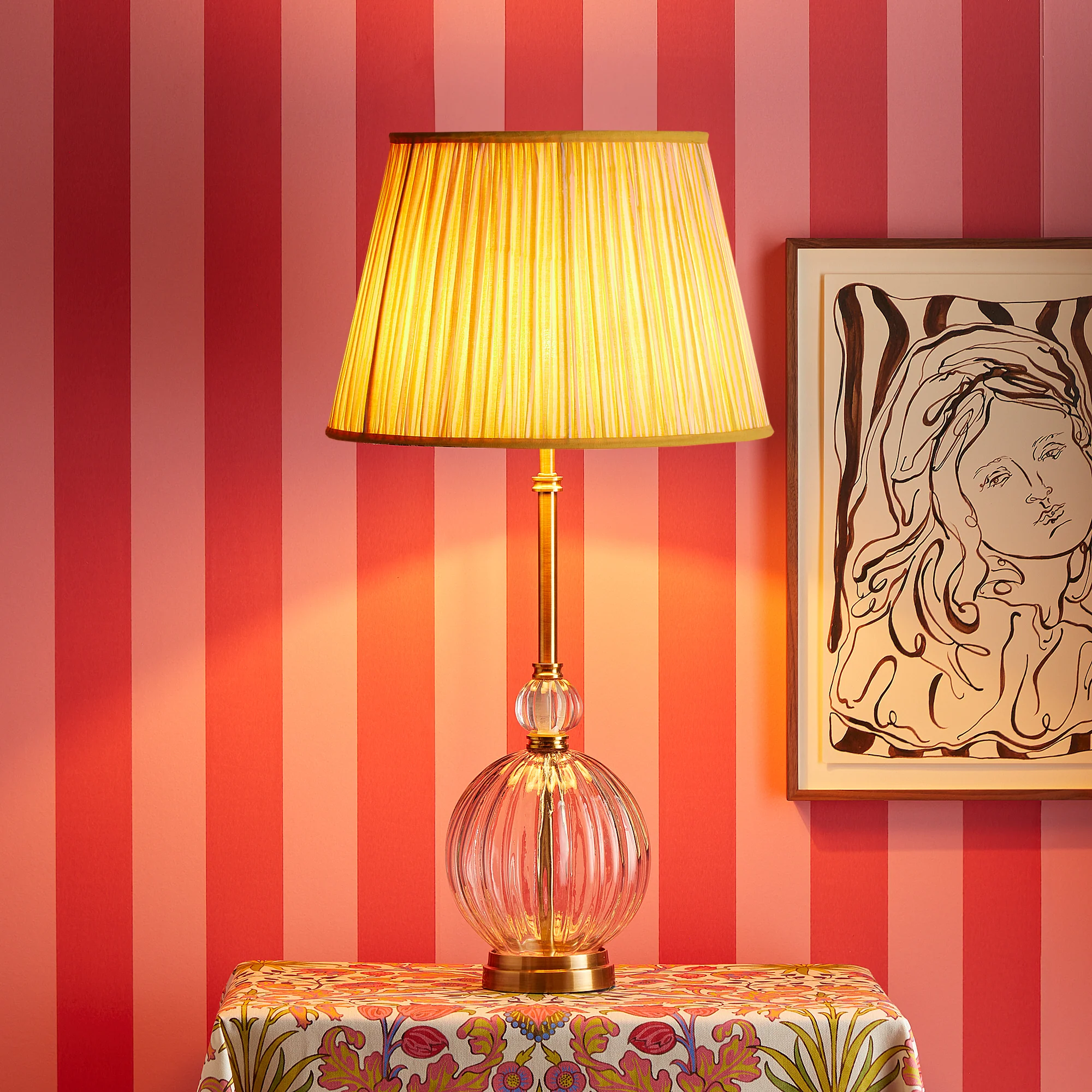 Zsa Zsa table lamp in clear blown glass and brass - Image 2