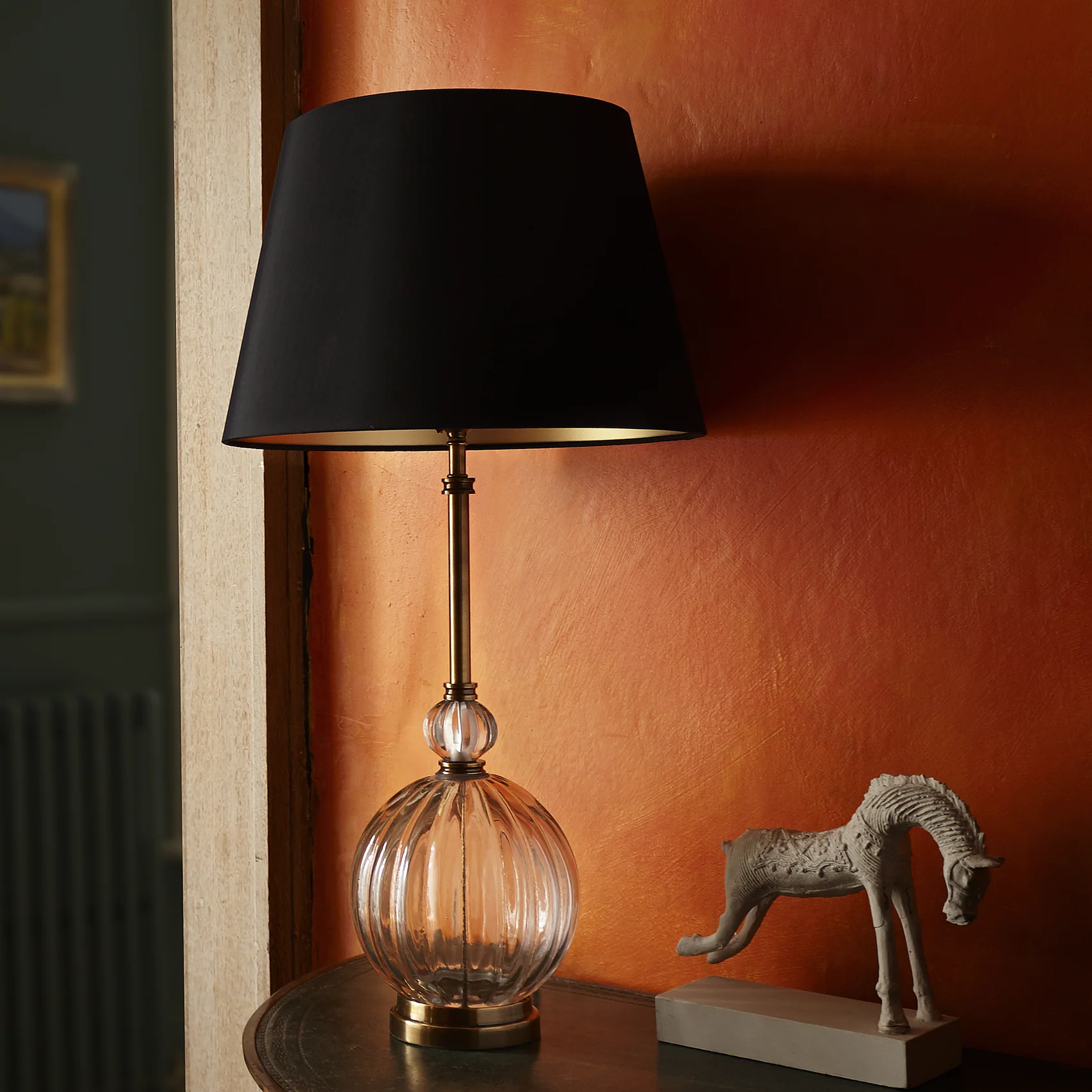Zsa Zsa table lamp in clear blown glass and brass - Image 4