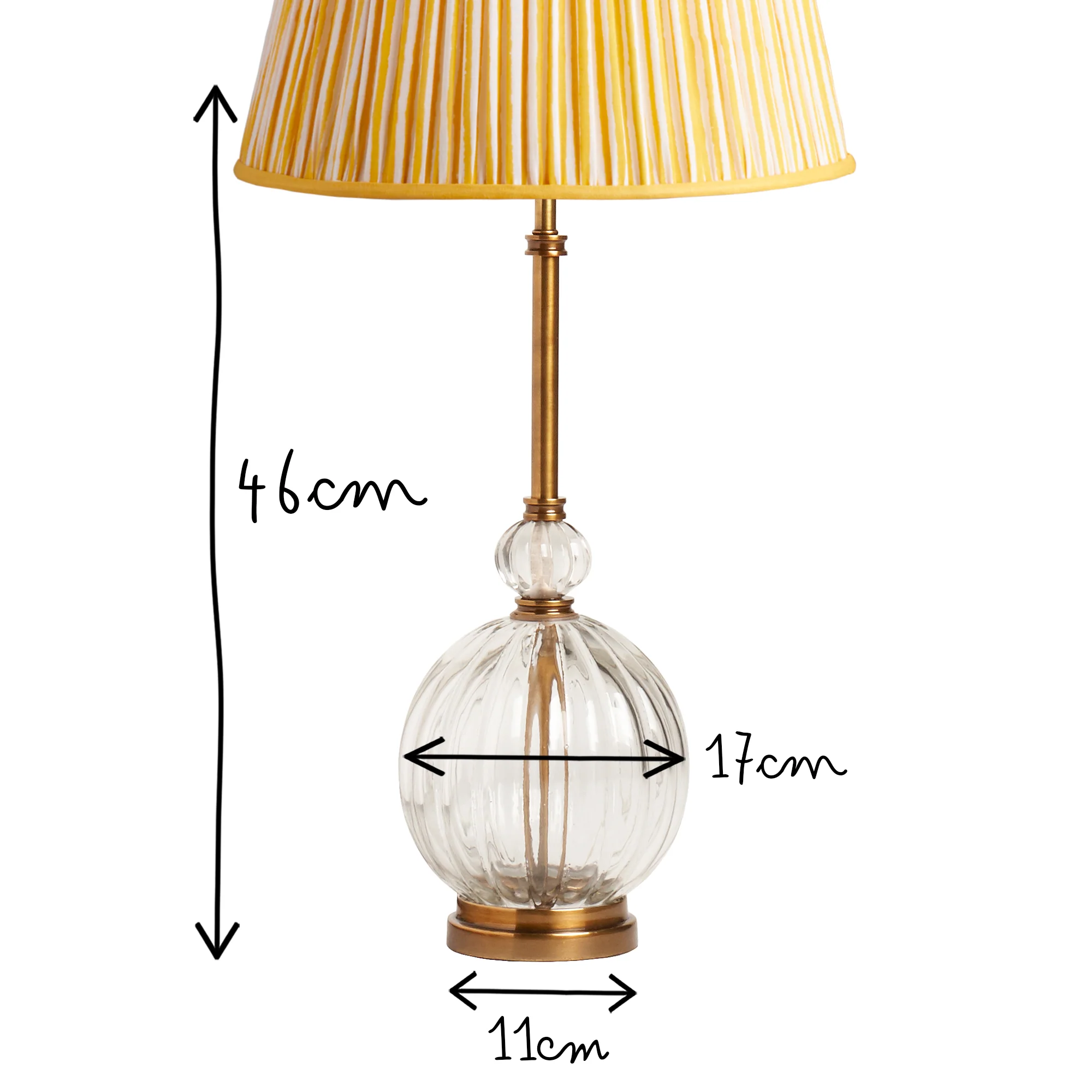 Zsa Zsa table lamp in clear blown glass and brass - Image 6